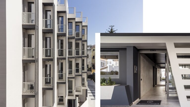     Rossinicinque Contemporary Living with External Façade in Collection Neve